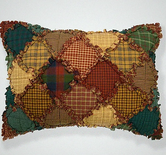 Donna Sharp Campfire Patchwork Standard Pillow Sham PLAID RUSTIC CABIN Quilted