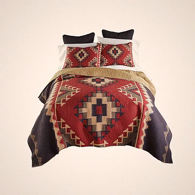Donna Sharp King Bedding Set - 3 Piece - Mojave Red Southwest Quilt Set with...