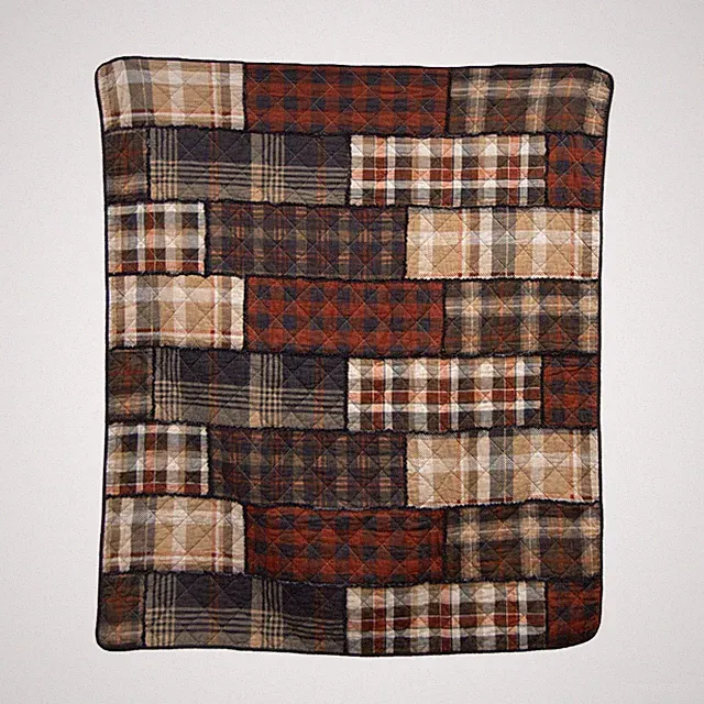 Donna Sharp LJ Plaid Pieced Cotton Rag Cozy Throw Patchwork Rustic Cabin Lodge