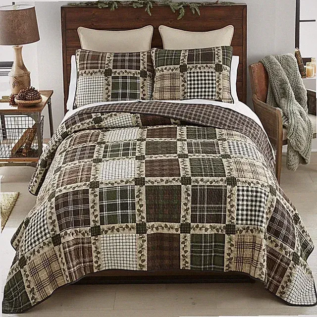 Donna Sharp Pine Patch Country Cottage California King 3 PC Quilted Bed Set