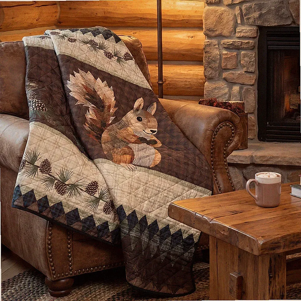 Donna Sharp Rustic Pine Circle Quilted Country Home Throw Blanket 50 x 60