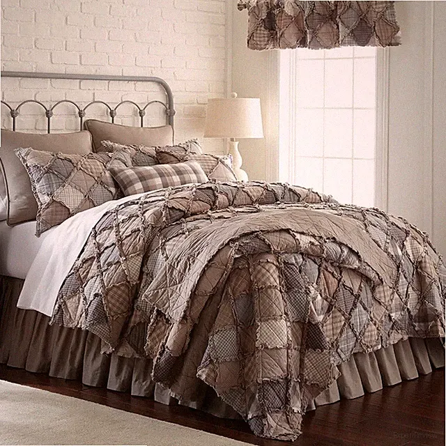 Donna Sharp Smoky Mountain Rag Quilt **KING** Country Farmhouse Rustic Patchwork