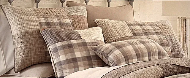 Donna Sharp Smoky Square Quilted Plaid Country Chic Farmhouse Rustic Shams (2)