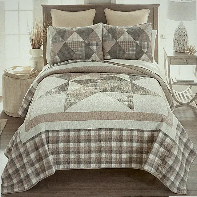 Donna Sharp Smoky Star Country Cottage Rustic King 3 PC Quilted Bedding Set