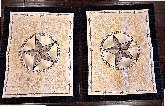 Donna Sharp Texas Pride Pillow Shams Quilted Lone Star STANDARD 20x26 Set of 2