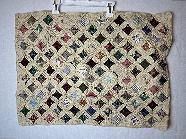 Vintage Donna Sharp Kentucky Pillow Sham Pillowcase Cream Quilt Cathedral Window